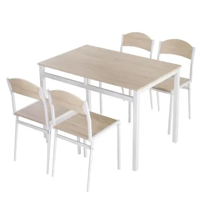 Matgrupp 5 Delar med Matbord och 4 Stolar 100 x 63 cm, Grå