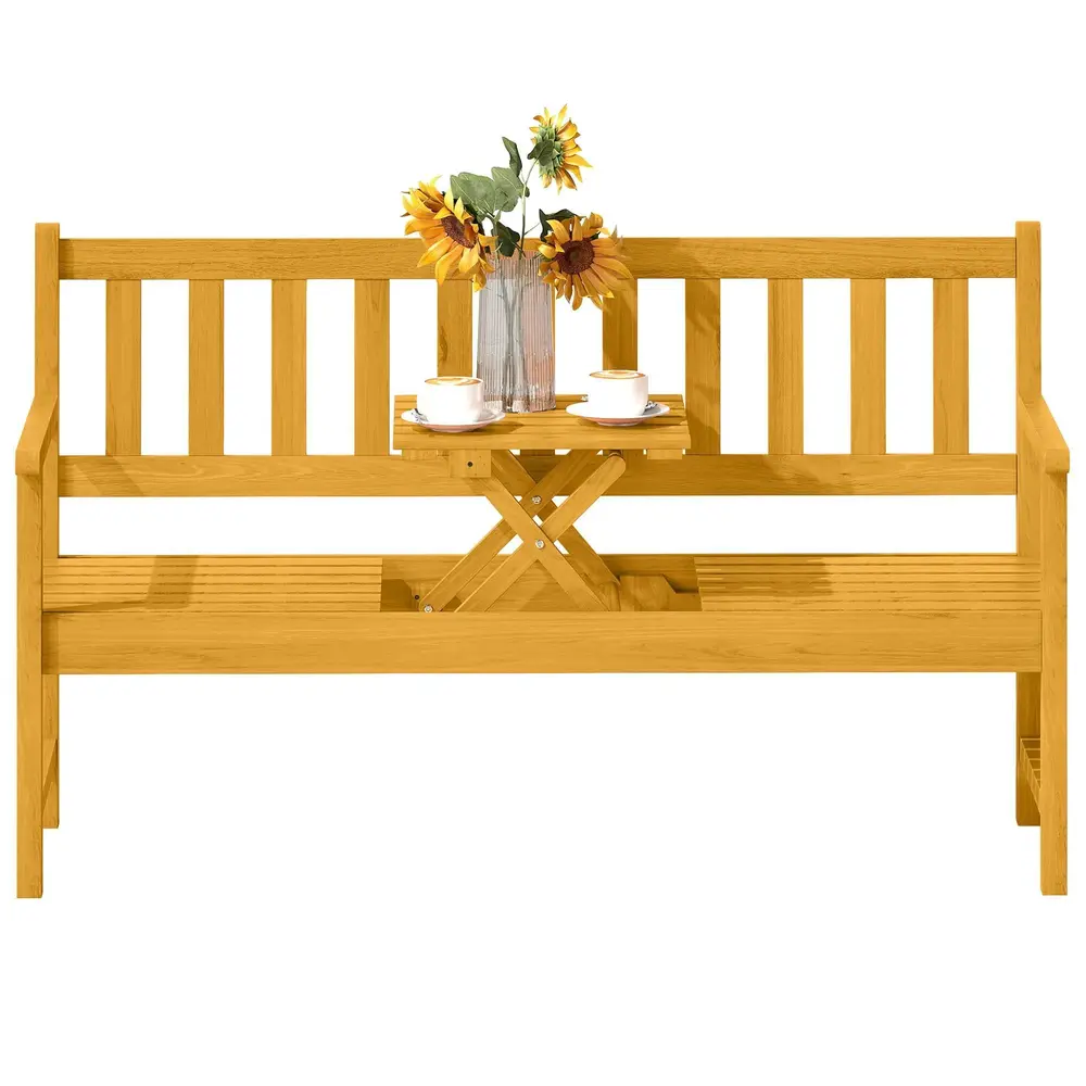 2-sits Trädgårdsbänk i Trä med Rygg 149x56,5x89 Cm