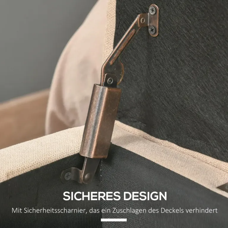 Sittbänk med Förvaring & Knapphäftning Beige