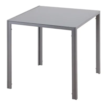Kvadratiskt Matbord med Glasskiva 75 x 75 x 75 cm, Grå