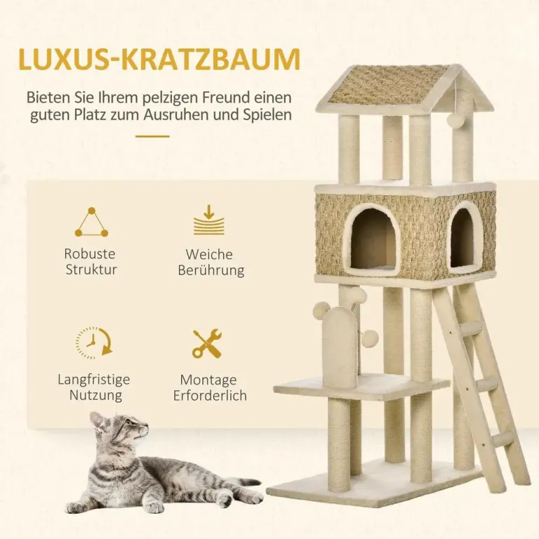 Kattbädd Kattgrotta Mjuk Sovplats Katt 130 cm
