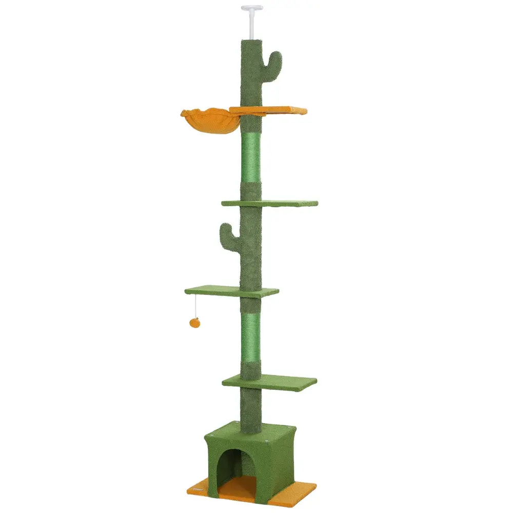 Klösträd Takhög Grön av Sisal och Plysch för 230-275 cm