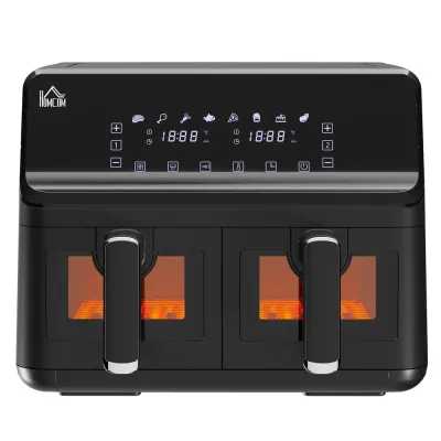Air Fryer 2 x 4 l Frityrkorgar 8 38,5 x 38 x 30,5 cm, Svart