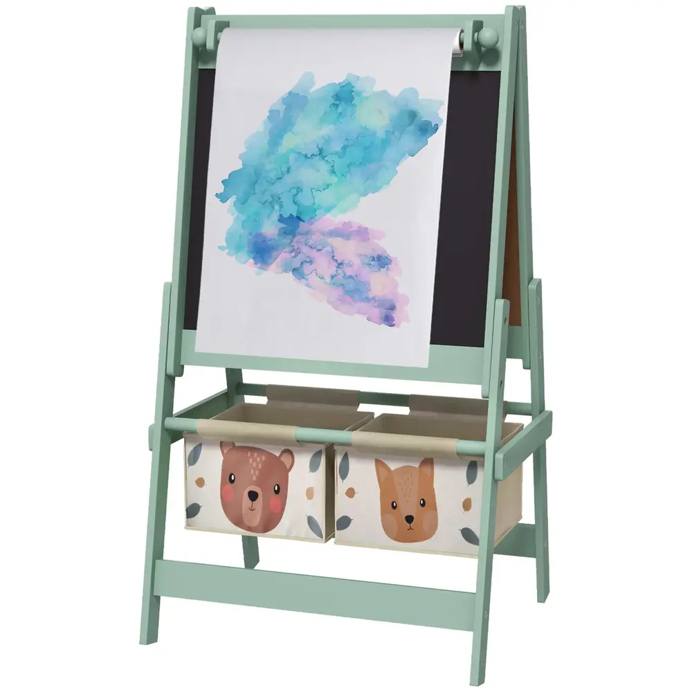 3-i-1 Barnstafli med Pappersrulle Svarta 54 x 46,5 x 93 Cm
