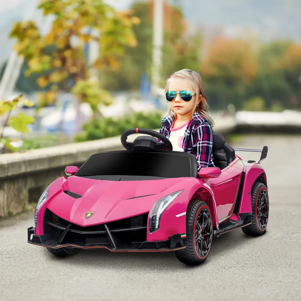 Elbil för Barn Sportbil Rosa av Plast och Metall för