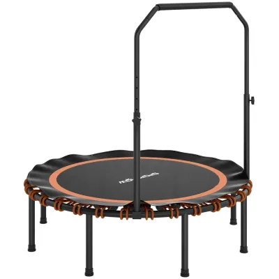 Fitnesstrampolin med Handtag Hållbar och Orange Stål