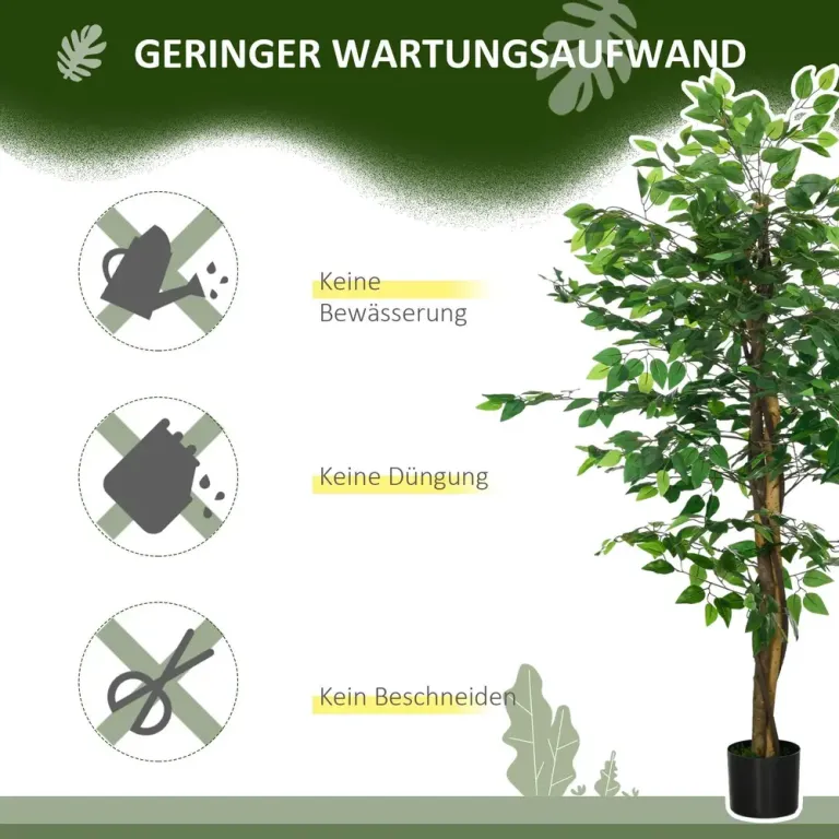 Konstgjort Ficusträd Naturtrogen med Kruka Grön 150 cm Konstgjord