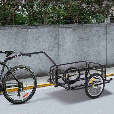 Hopfällbart Cykelsläp med Koppling Max 40 kg, Svart
