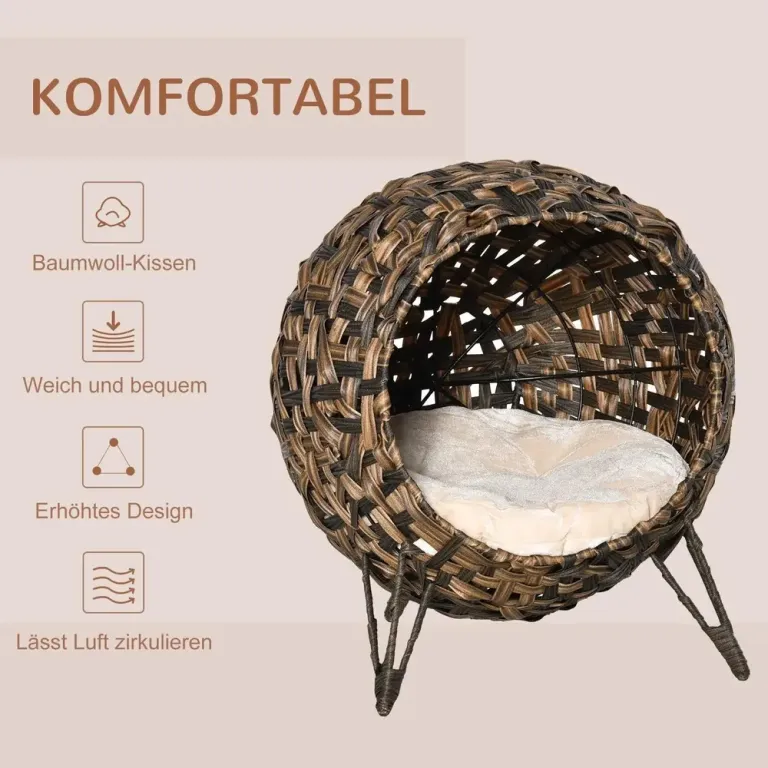 Kattbädd i Rotting på Ben Upphöjd Sovplats Upphöjt Katthus