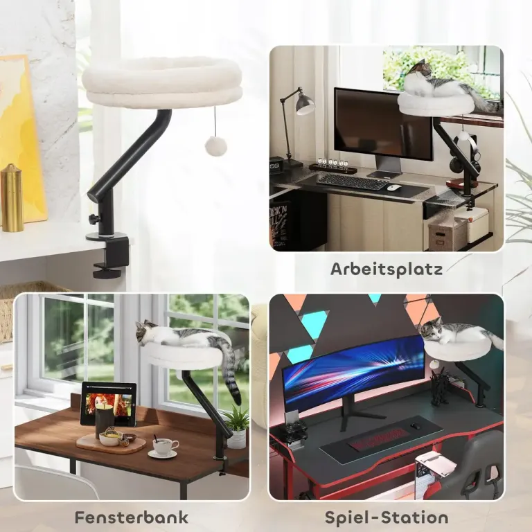 Kattbordssäng Kattsäng för Skrivbord med 360° Rotation Justerbar