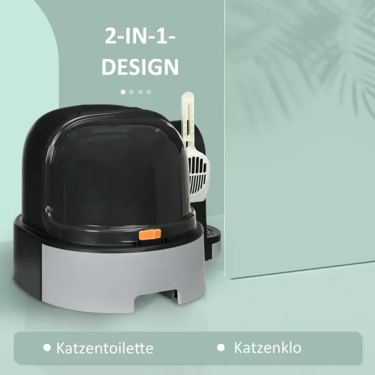 Katthus Kattlåda Grå av Trä för Katter Upp Plast Halvsluten Fack