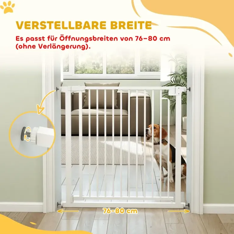 Barngrind utan Borrning Vit Metall för Trappa 80 cm