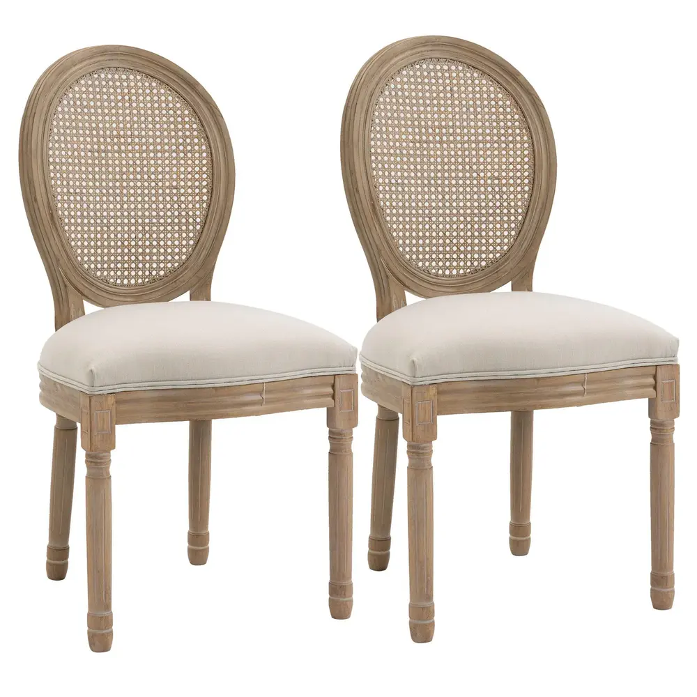 Set 2 Köksstolar Stoppade med Wiensk 49 x 56 x 96 Cm