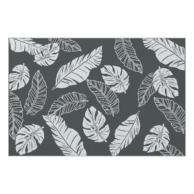 Utomhusmatta Plastmatta Grå Vit av Plast 182 x 274 cm