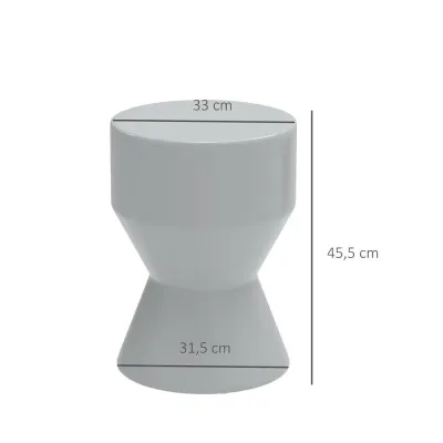 Keramisk Trädgårdspall i Timglasform Ø33 cm, Ljusgrå
