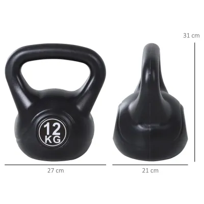 Kettlebell Fylld med Sand 12 kg, Svart
