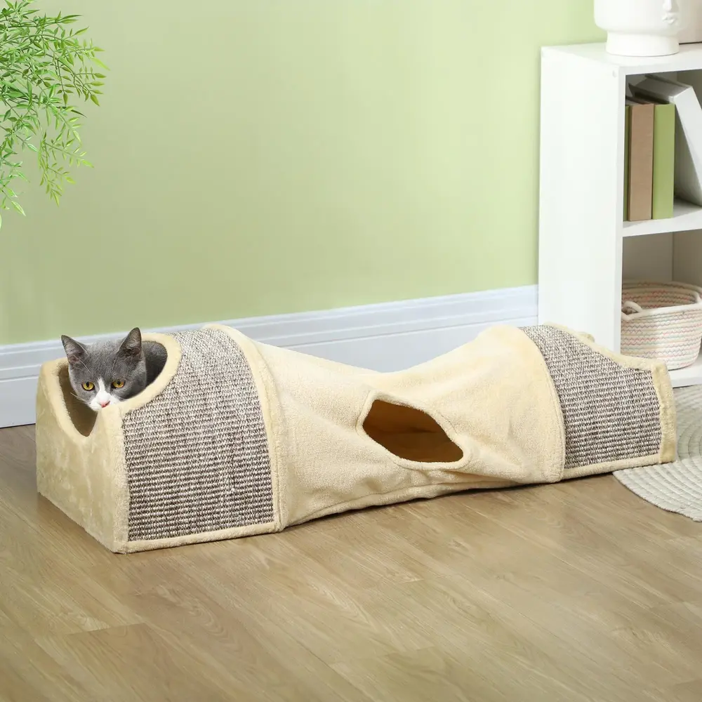 Katttunnel Lektunnel Beige av Polyester för Katter