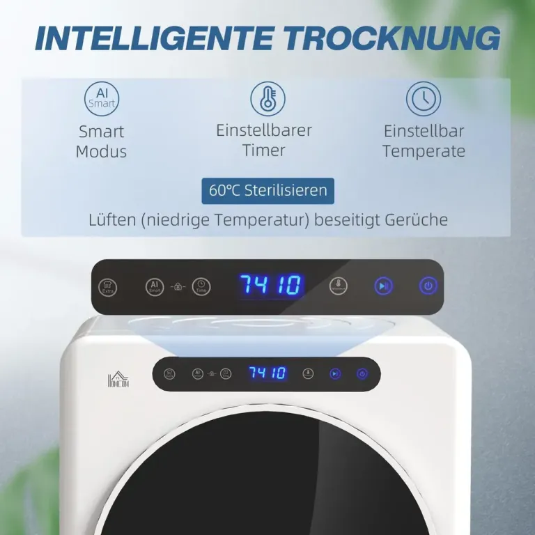 Kompakt Torktumlare 6 Program 40-60°c 3 kg Kapacitet, Vit Display