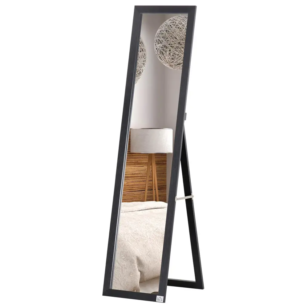 Hellängdsspegel med MDF-Ram Svart 37 x 37 x 154 Cm