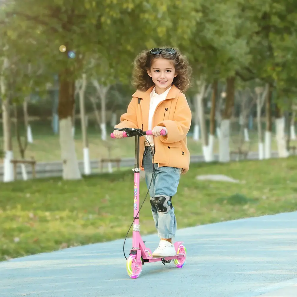 Sparkcykel Barnsparkcykel Hopfällbar Rosa av Metall