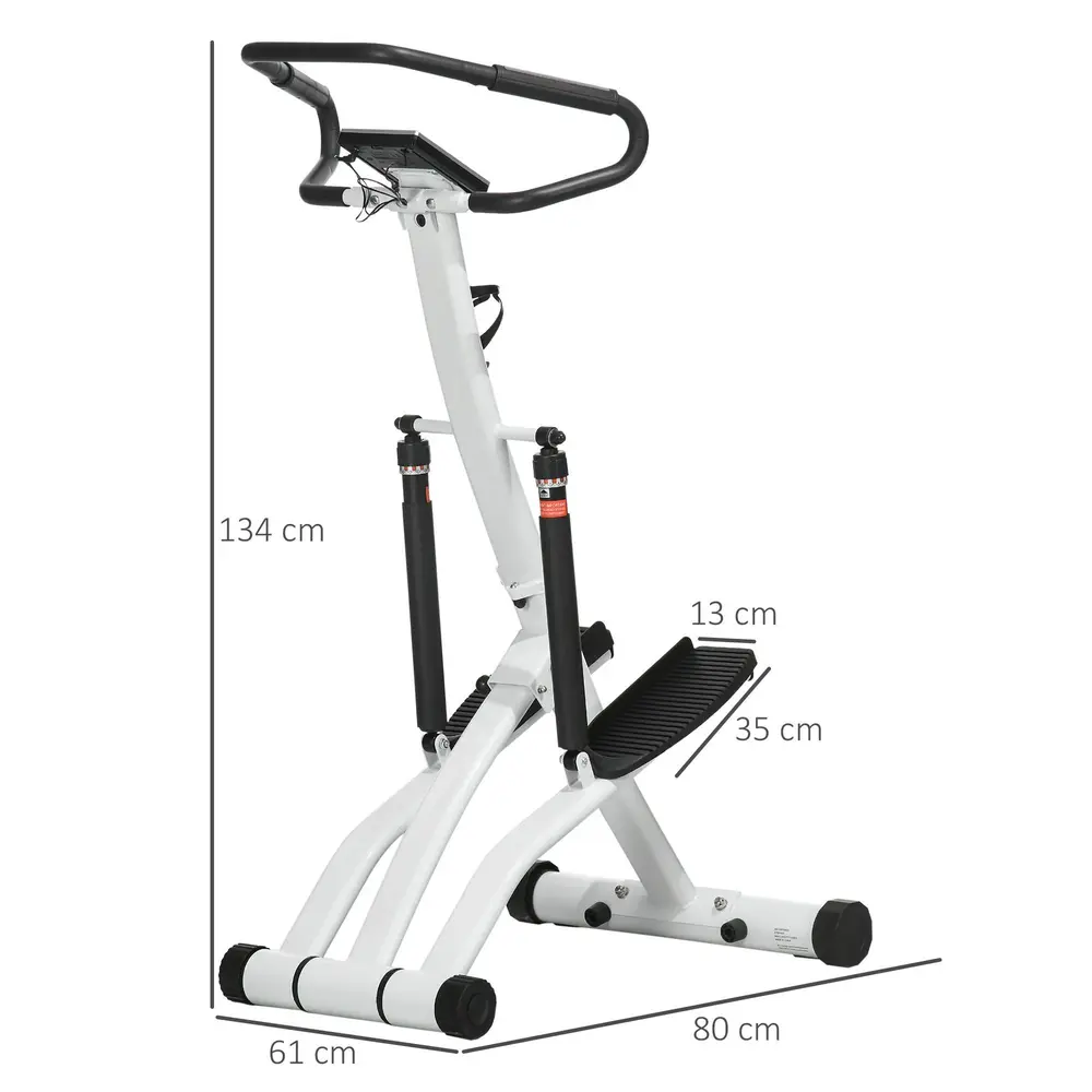 Stepper Ergonomisk Vit Svart Stål för 80 x 61 x 134 Cm