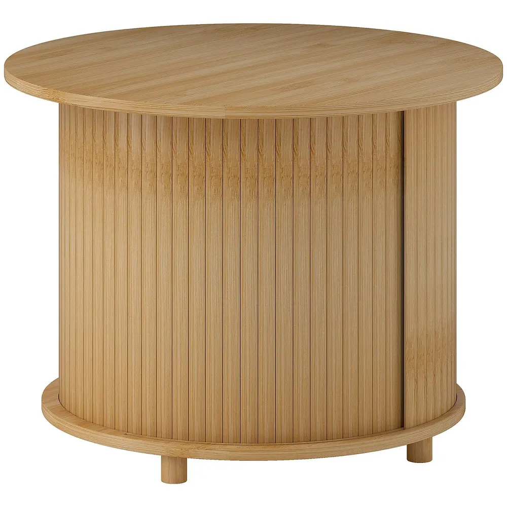 Soffbord Natur av Bambu Runt Bord 60 x 45 cm
