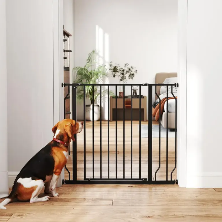 Hundgrind 75– med Klämfäste, Svart Säkerhetsgrind Husdjur Justerbar