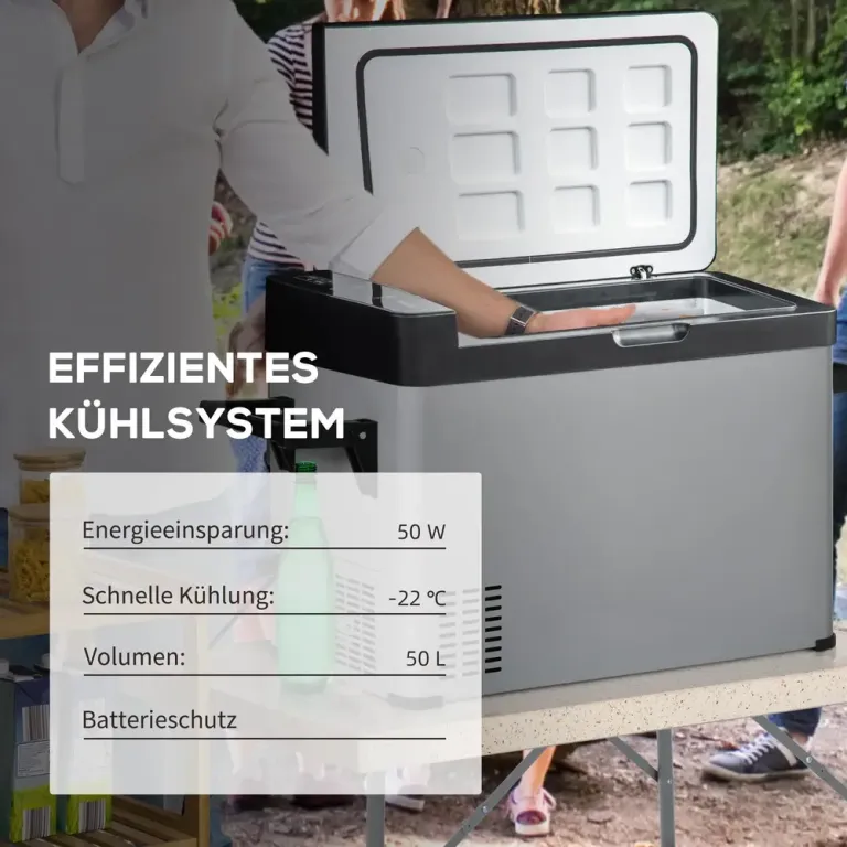 Bilkylskåp 50 L med Kompressor LCD-Skärm 2 Lägen