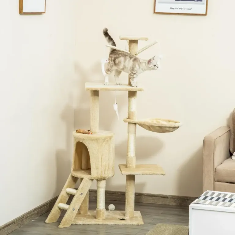 Klösträd i Flera Plan med Klöspelare och Trappa 134 cm