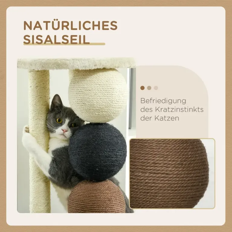 Klösträd för Katter med Koja och Sisalpelare 15 cm