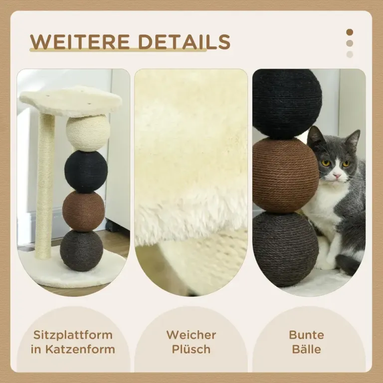 Klösträd för Katter med Koja och Sisalpelare 15 cm