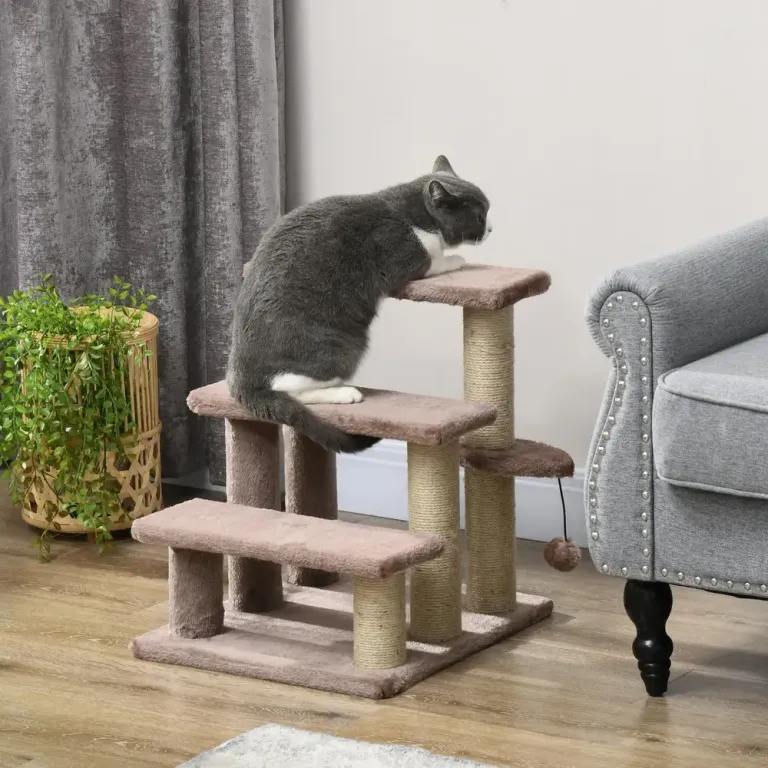 Klösträd för Katter med Koja och Sisalpelare Katttrappa Boll Steg