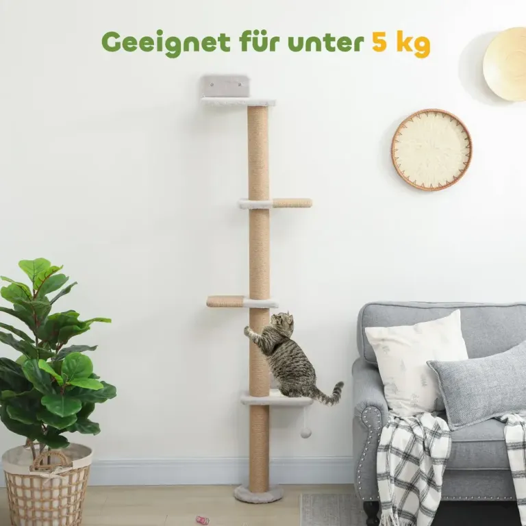 Klösträd för Katter med Sisalpelare Kattklättervägg Väggmonterad