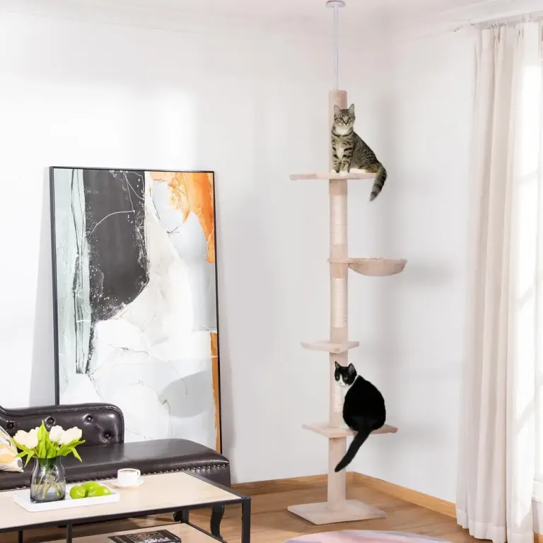 Klösträd Golv till Tak Höjdjusterbart Katt Kletterbaum