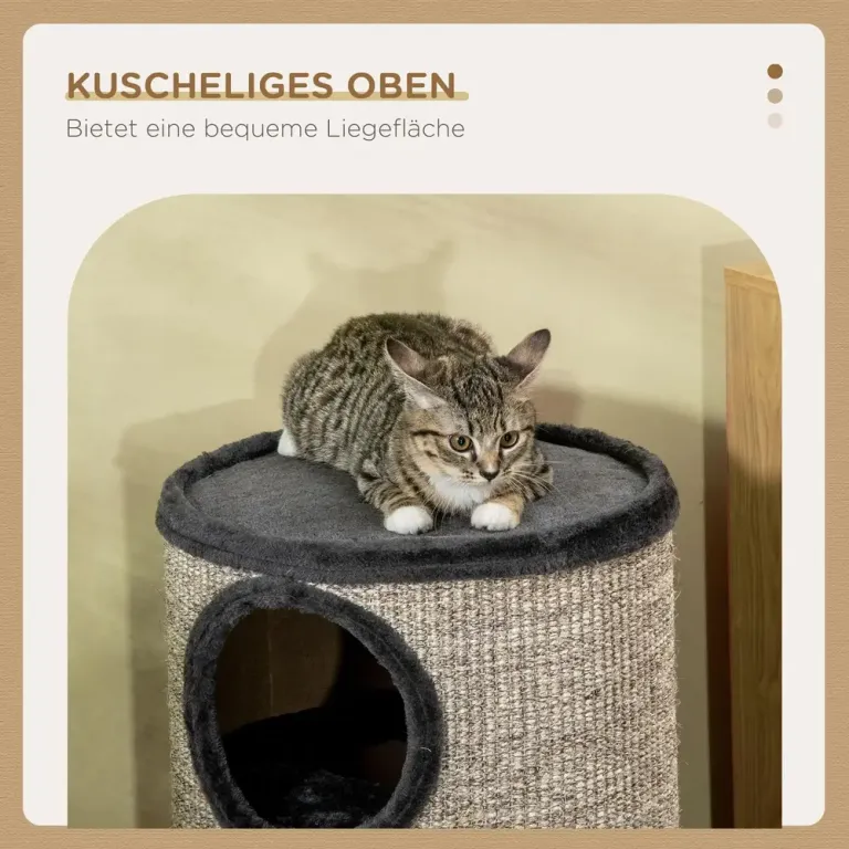 Klöstunna 3 Våningar Kompakt Klösmöbel Katt Torn Sisalrep