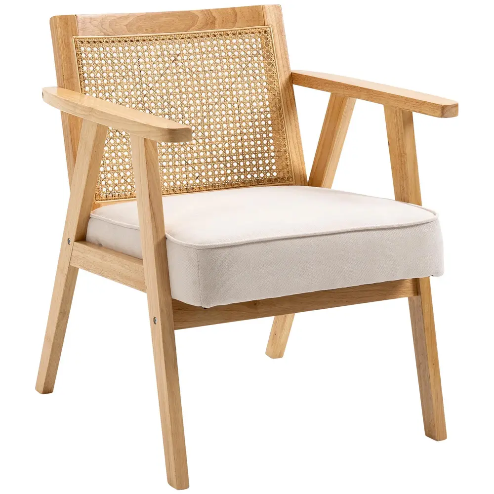Exotisk Stoppad Stol Gummiträ Sittdyna i 63 x 69 x 78 Cm