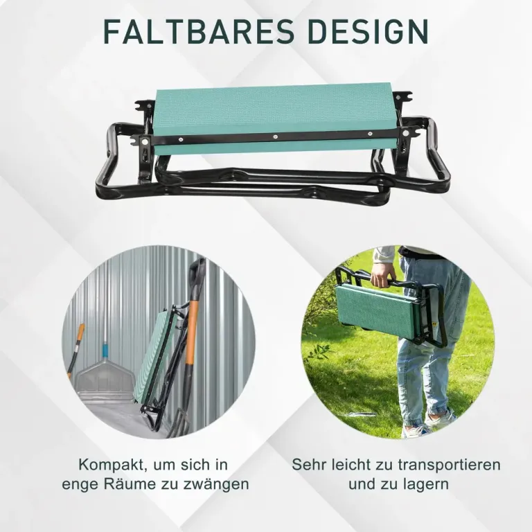 Knäpall Mörkgrön Stål för Trädgårdsarbete 58 x 28 x 49 cm
