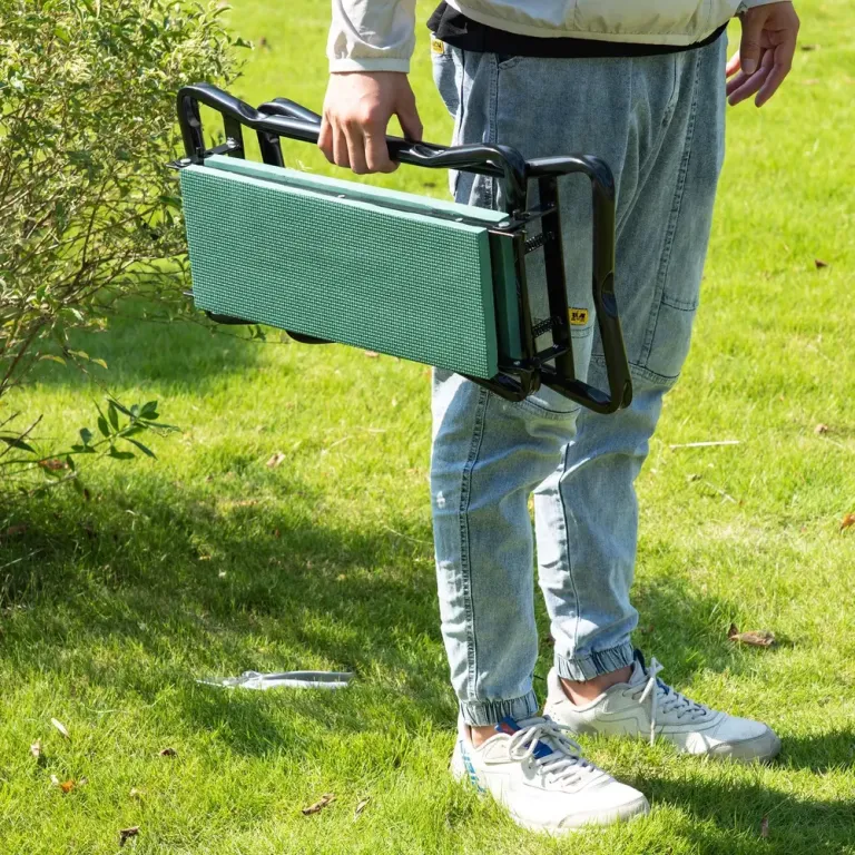 Knäpall Mörkgrön Stål för Trädgårdsarbete 58 x 28 x 49 cm