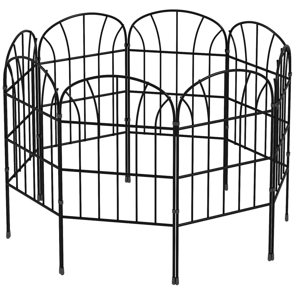 Trädgårdsstaket Metallstängsel Svart av Metall 93 x 150 Cm