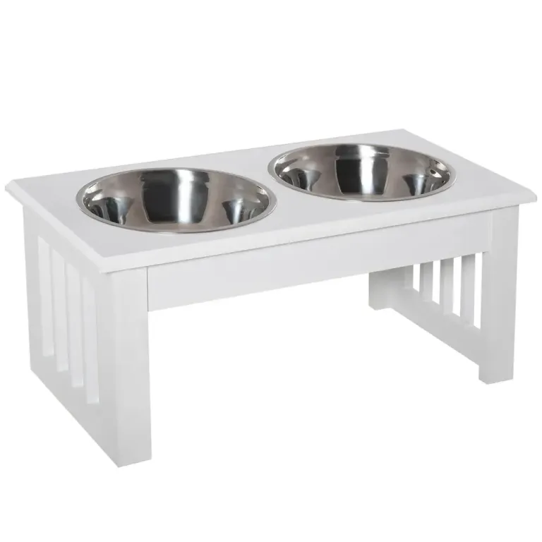 Matstation för Hund Prisvärd Vit 44 x 24 x 15 cm