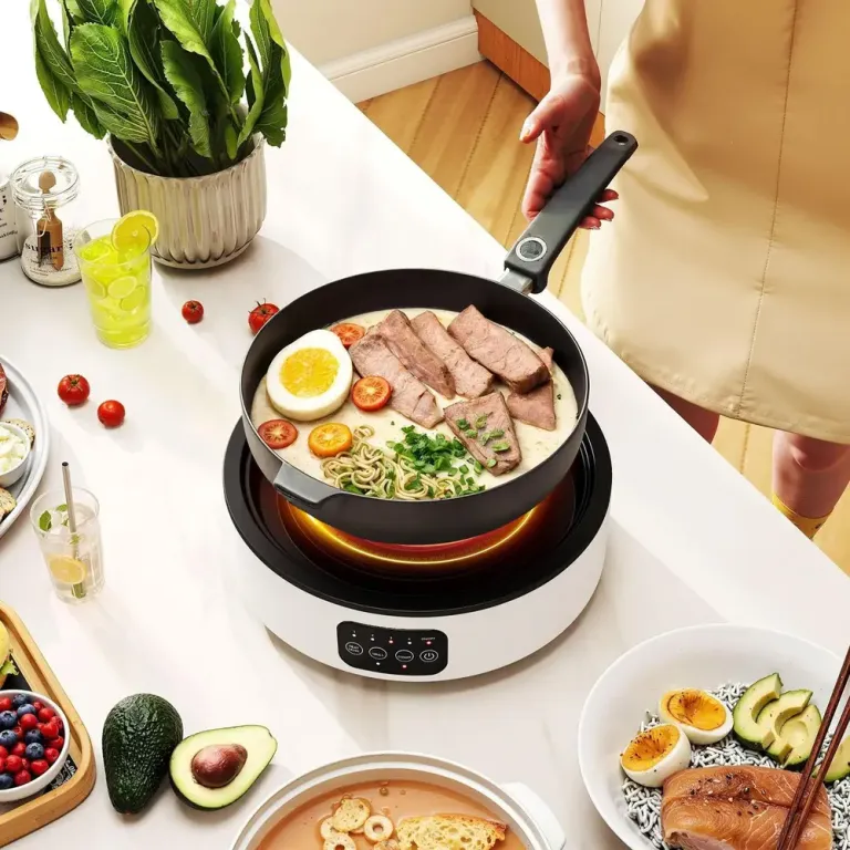 Kokplatta Keramisk Dubbel Vit Glas och Metall Keramikhäll Grill