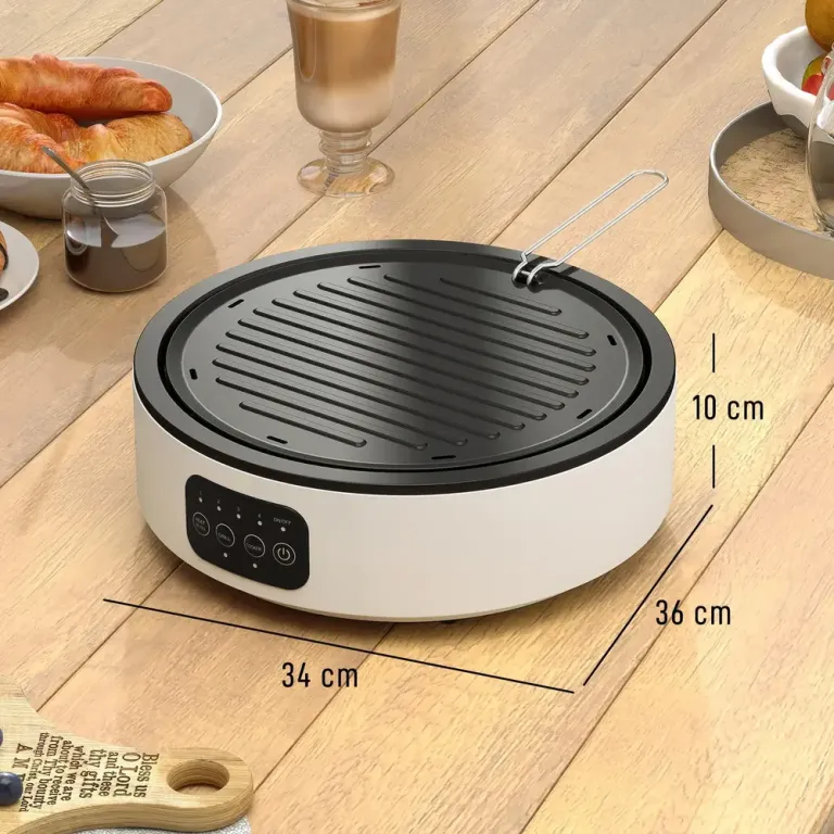 Kokplatta Keramisk Dubbel Vit Glas och Metall Keramikhäll Grill