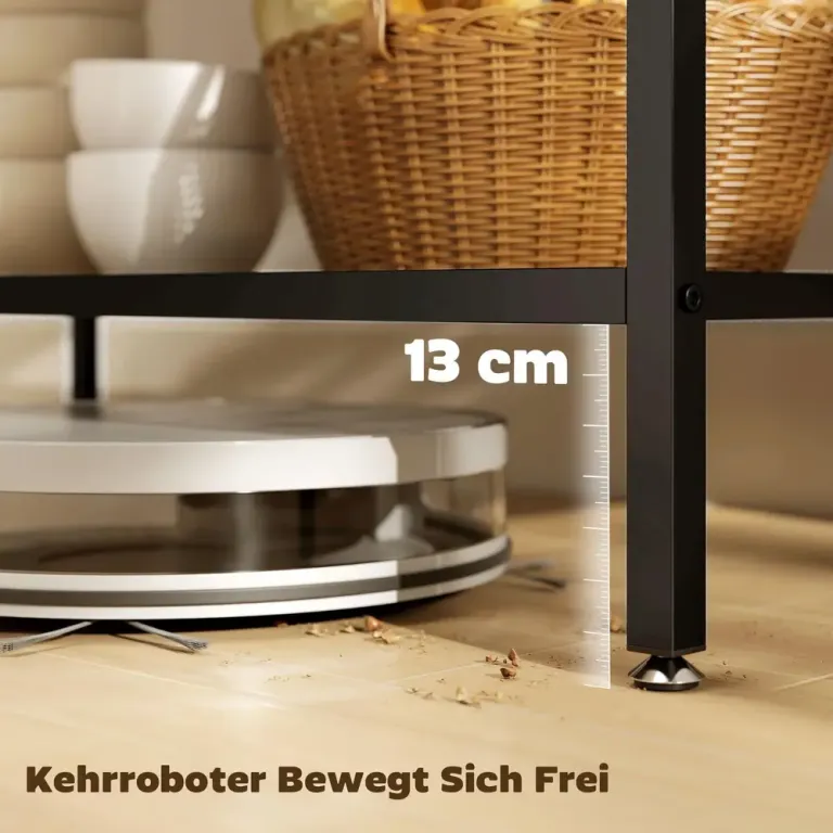 Kökshylla 3 Nivåer Rustik Brun Spånskiva och Stål Köksö Rustikbrun
