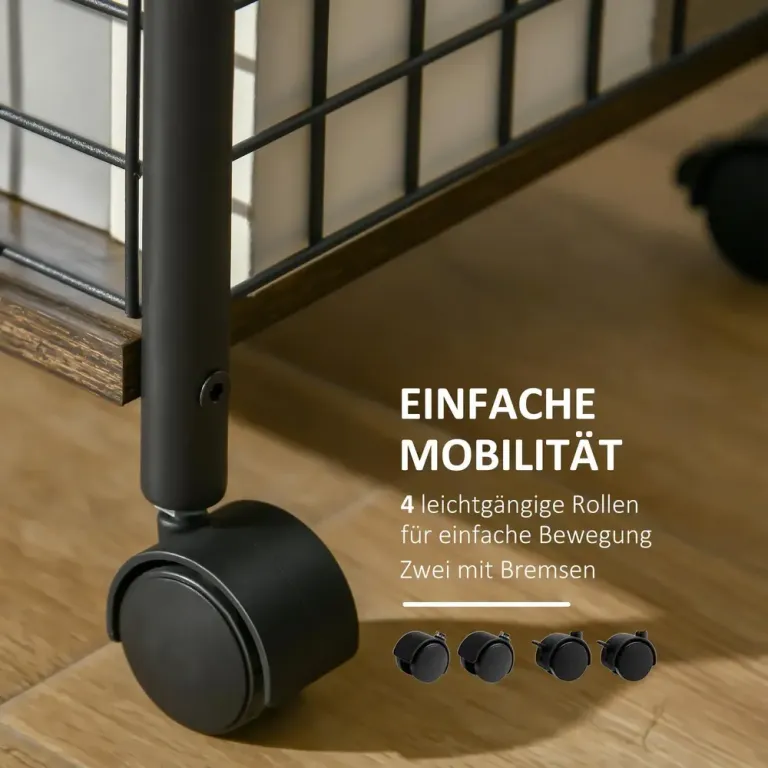 Köksvagn med Korgar och Hyllor Rullbar Industriell Design