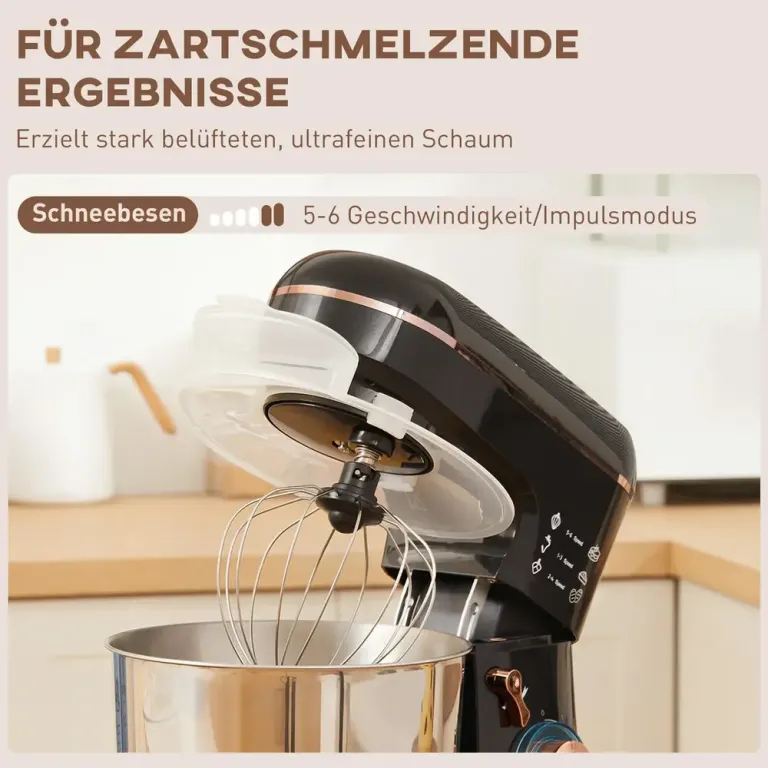 Stativmixer Matberedare 6 Hastigheter 5,5 l Skål, Svart Köksmaskin