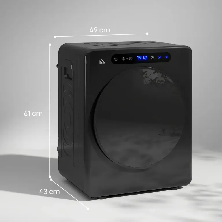 Kompakt Torktumlare 6 Program 40-60°c 3 kg Kapacitet, Svart Display