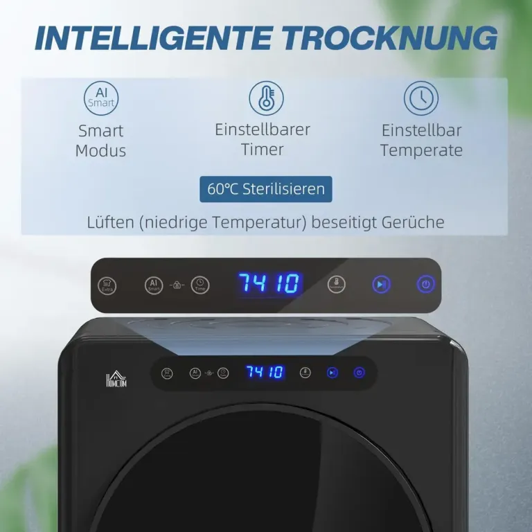 Kompakt Torktumlare 6 Program 40-60°c 3 kg Kapacitet, Svart Display