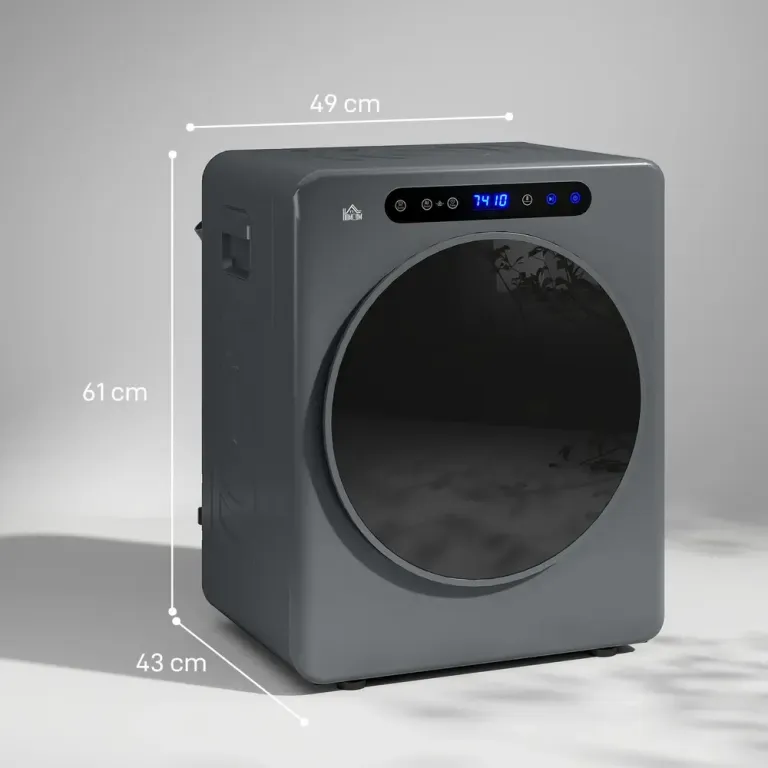 Kompakt Torktumlare 6 Program 40-60°c 3 kg Kapacitet, Grå Display