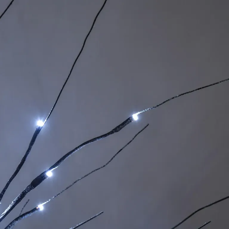 Konstgjord Björk med 96 Varmvita Mikro-LED Brun 150 cm