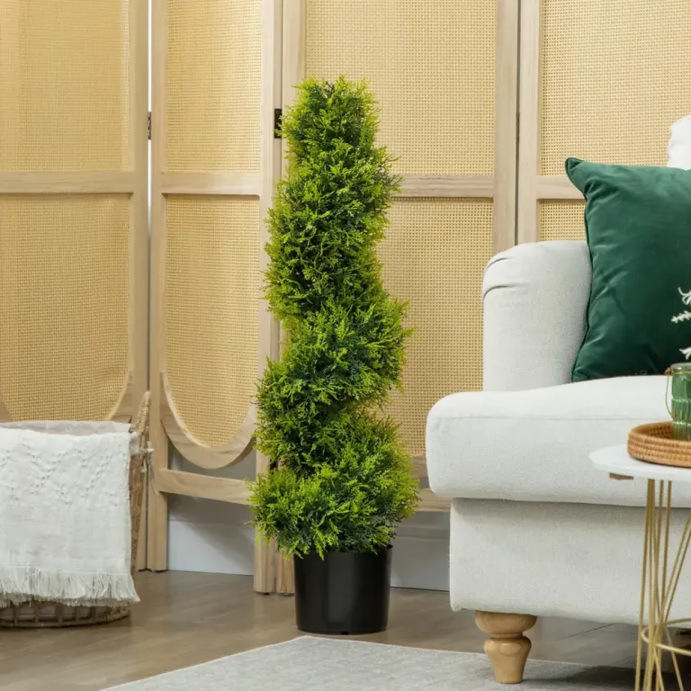 Konstgjord Cypress i Spiralform Växt i 90 cm Konstgjort Spiralt Träd